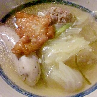 冷蔵庫すっきり、ごった煮風白菜スープ